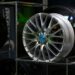 silver and black car wheel